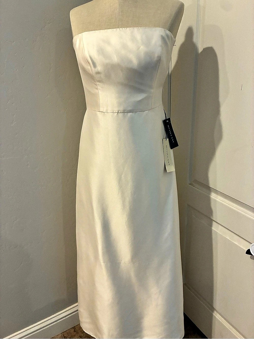 Ann Taylor Bridal 100% Silk Strapless Sheath Wedding Dress Ivory White 6P